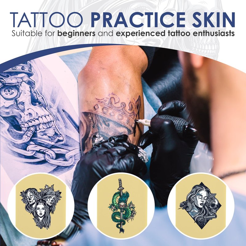 NISIMP 20pcs 3mm Tattoo Practice Skin with Transfer Paper,5PCS Thickness Tattoo Fake Skin Practice Kit Double Side and 15pcs Tattoo Stencil Paper for Tattoo Beginners Practice Tattoo Supplies