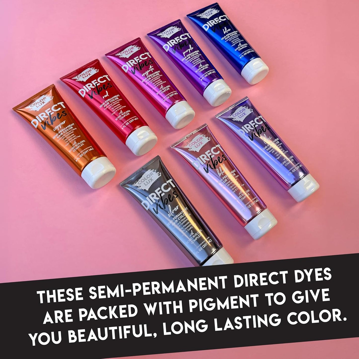 Vibrant Red Semi-Permanent Hair Color - Long-Lasting, Ammonia-Free & Vegan | 8 fl oz (Pack of 2)