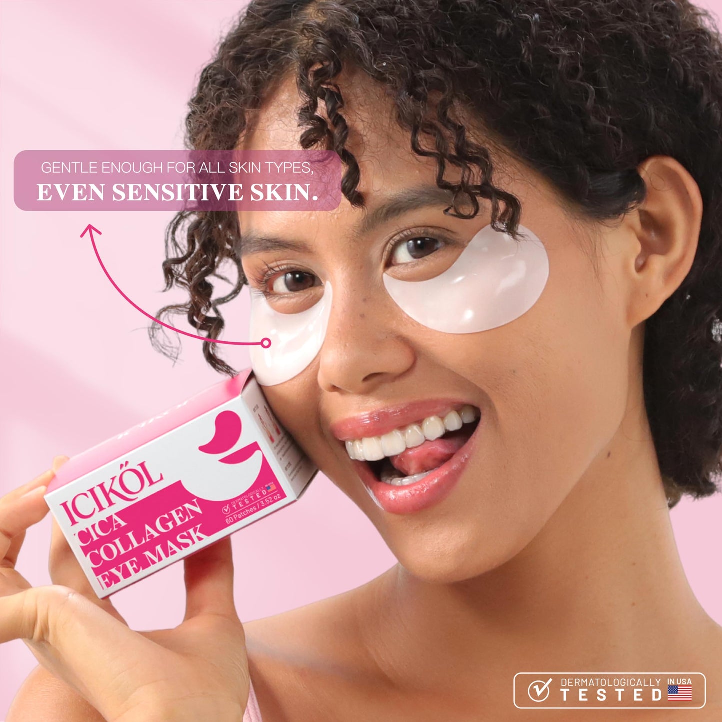 ICIKOL Under Eye Patches with Centella Collagen for Puffy Eyes and Dark Circles, Hydrogel Eye Patch with Hyaluronic Acid for Hydrating, Wrinkles, Women Travel Essentials & Self Skin Care Gifts 60PCS