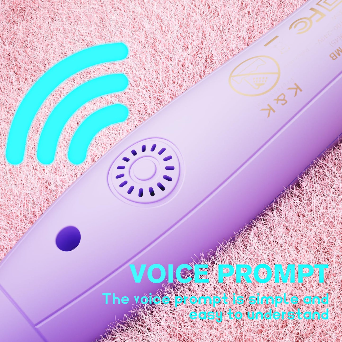 K&K 1.5 inch Volumizing Brush Heated Curling Ceramic Tourmaline Ionic Curling Iron Quick Heating Makes Hair Silky Smooth Dual Voltage Travel-Friendly Straightening Round Design (Purple, 1.5 Inch)