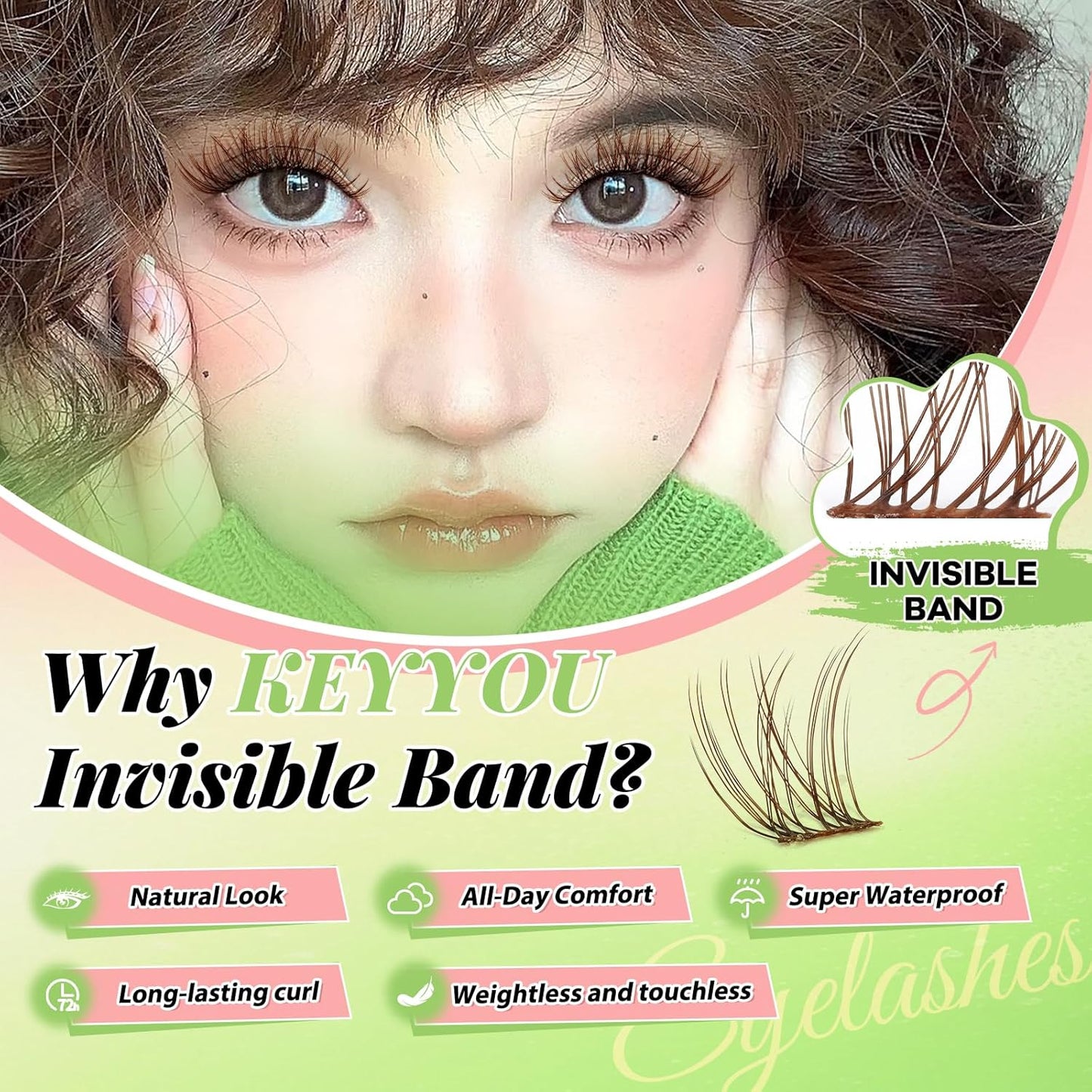 Venus Brown Lash Clusters Kit - C Curl 120 Pcs Eyelash Extensions | Wispy Natural Look, Waterproof DIY Set