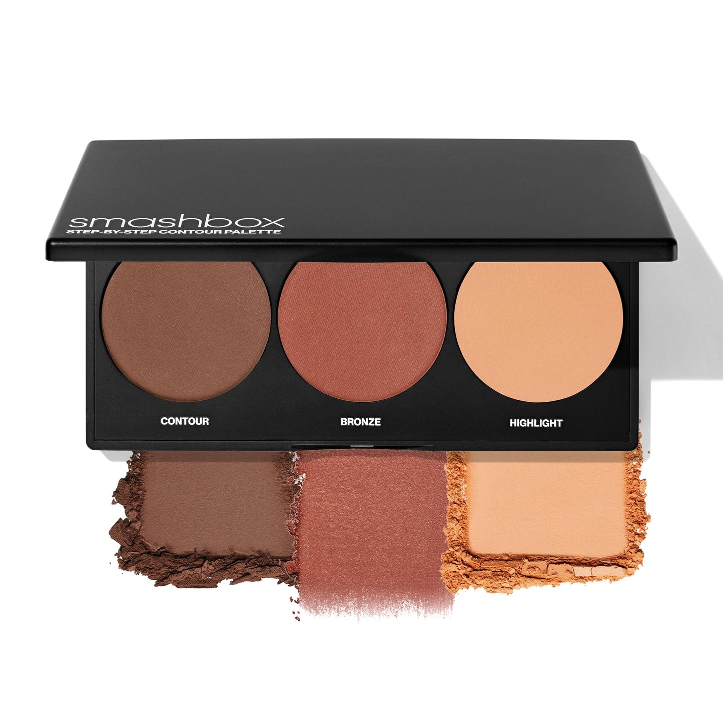 Smashbox Step-By-Step Contour Palette | Sculpt + Glow All-In-One Contour Kit with Blendable + Buildable Formulas, Medium/Deep, 0.3 Ounce