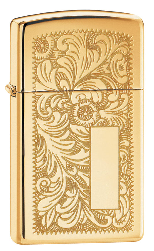 Zippo Venetian Slim High Polish Brass Pocket Lighter