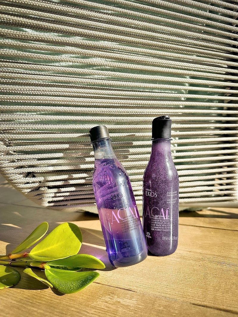 Natura - Ekos Açaí Revitalizing Exfoliating Shower Gel - Natural Exfoliants - Removes Impurities - Body Wash - Vegan Skin Care - Brazilian Beauty Secrets - Self Care & Body Care - 6.2 fl oz (185ml)
