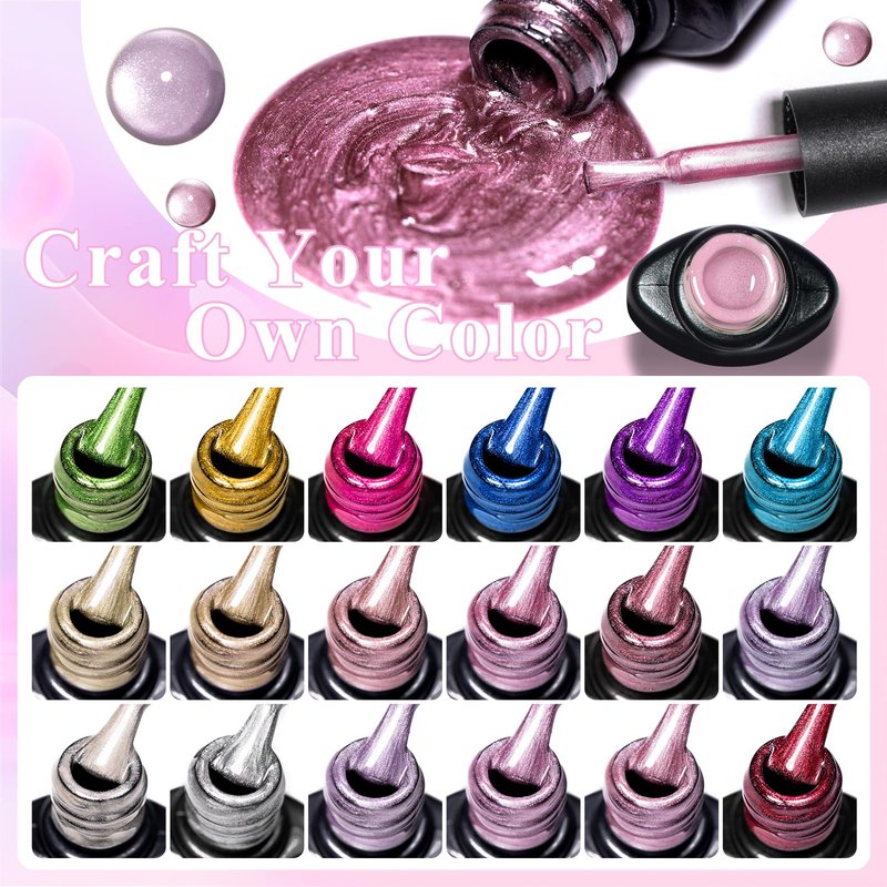 MTSSII Jelly Cat Eye Gel Nail Polish Set 18PCS, Neon Moonlight Glass Crystal Magnetic Gel Polish Pink Purple Red Blue Yellow Colors Nail Polish with Magnet Soak Off UV Art Gift for Women Girls