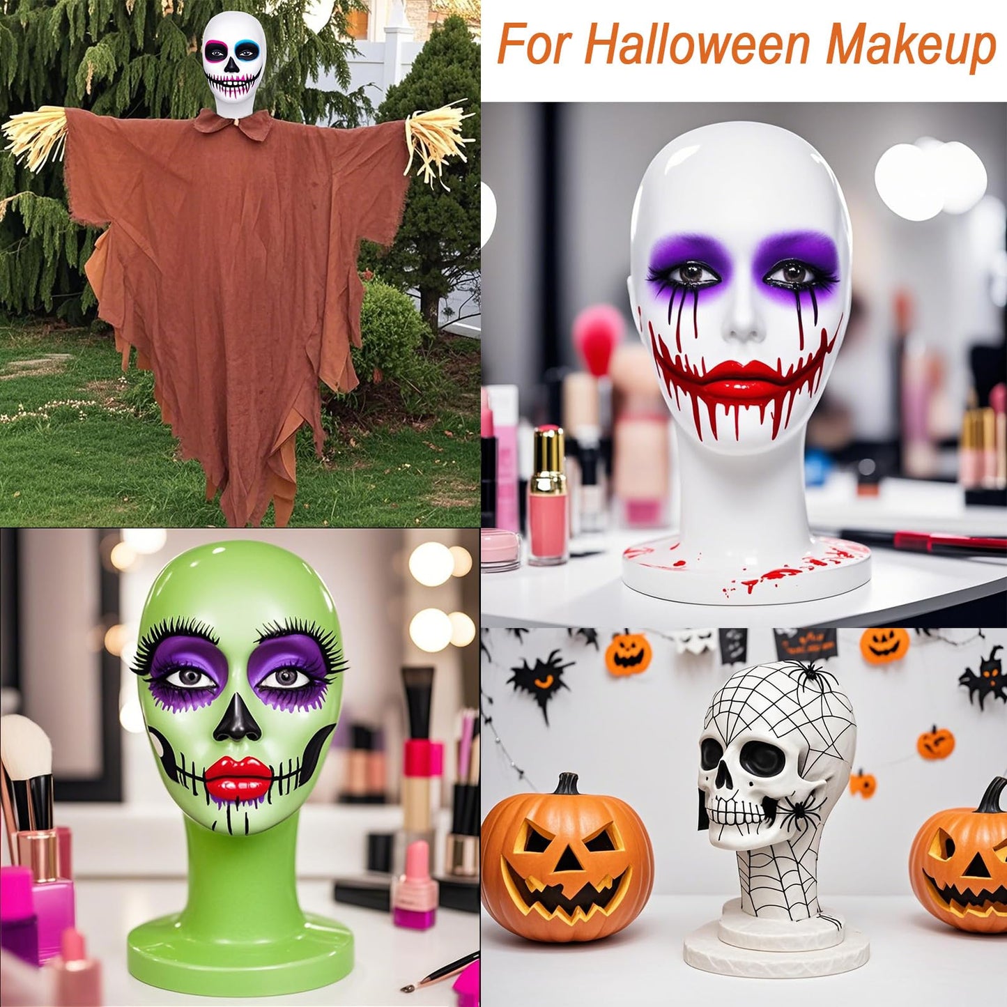 Leeven 3 Packs Foam Wig Head Female Styrofoam Mannequin Head Stand for wigs foam heads Wig Display for Style, Model, Display Hair, Hats, Hairpieces, Mask , Salon and Travel