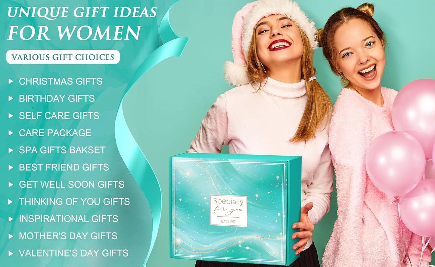 Spa Gift Basket for Women - Ocean Relaxing Self-Care Package with Blanket | Perfect Mother's Day & Birthday Gift for Mom, Wife, Girlfriend, Sister
