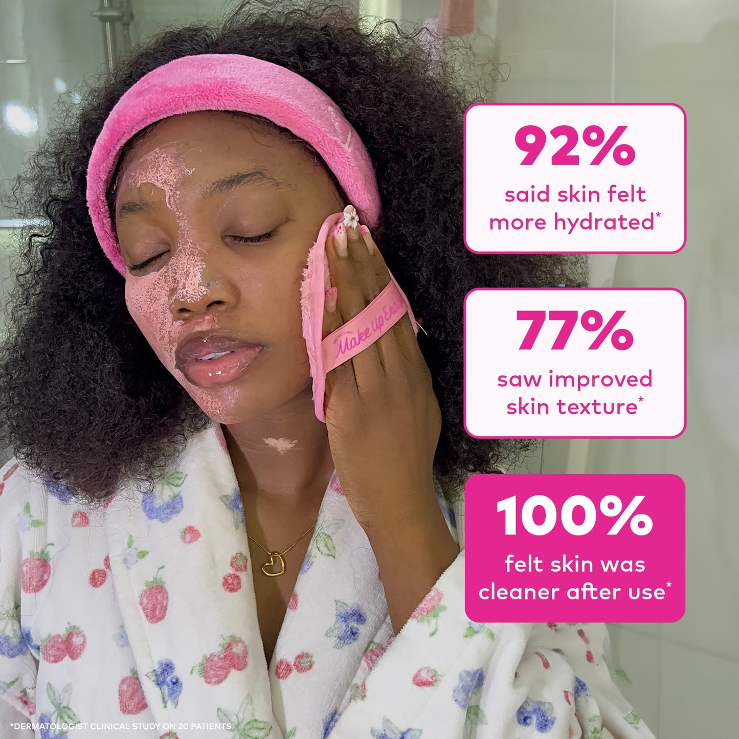 The Original MakeUp Eraser 7-Day Set, Erase All Makeup with Just Water, Including Waterproof Mascara, Eyeliner, Foundation, Lipstick, Sunscreen, and More! Ballet Core, 7ct.