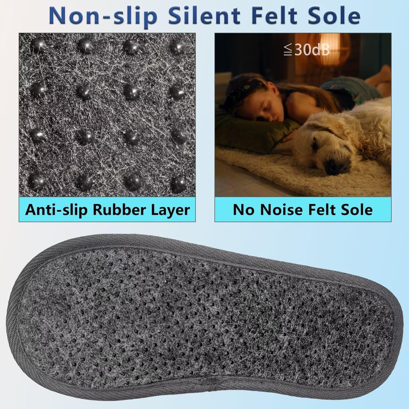 BUGUKI House Slippers for Guests Non-Disposable Washable Spa Slippers Set Non-Slip Felt for Spa, Hotel, Party Guest and Travel, Set of 4 Pairs