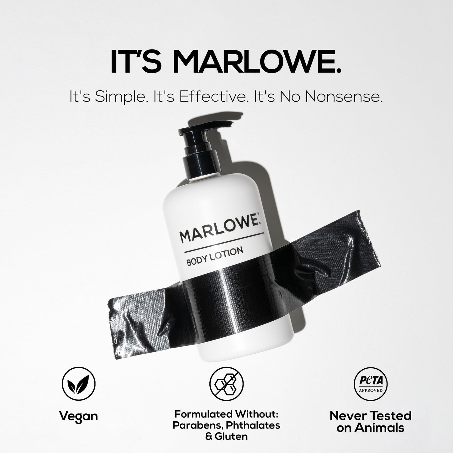 MARLOWE. Body Lotion for Men, 15 oz Pump, Hydrating & Nourishing Daily Moisturizer for Dry Skin, Non-Oily, Clean Vegan Formula with Aloe Vera & Amino Acids, Original Fresh Sage & Fir Scent