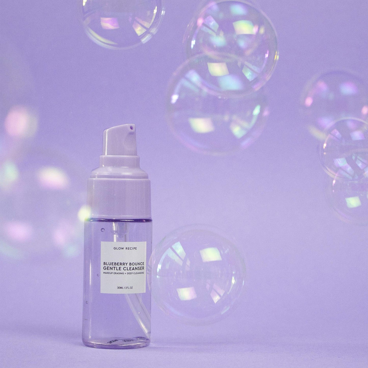 Glow Recipe Blueberry Bounce Gentle Face Cleanser - Moisturizing Makeup Remover & Foaming Face Wash (30 ml) + Plum Plump Hyaluronic Acid Face Cream for Dry Skin (20 ml)