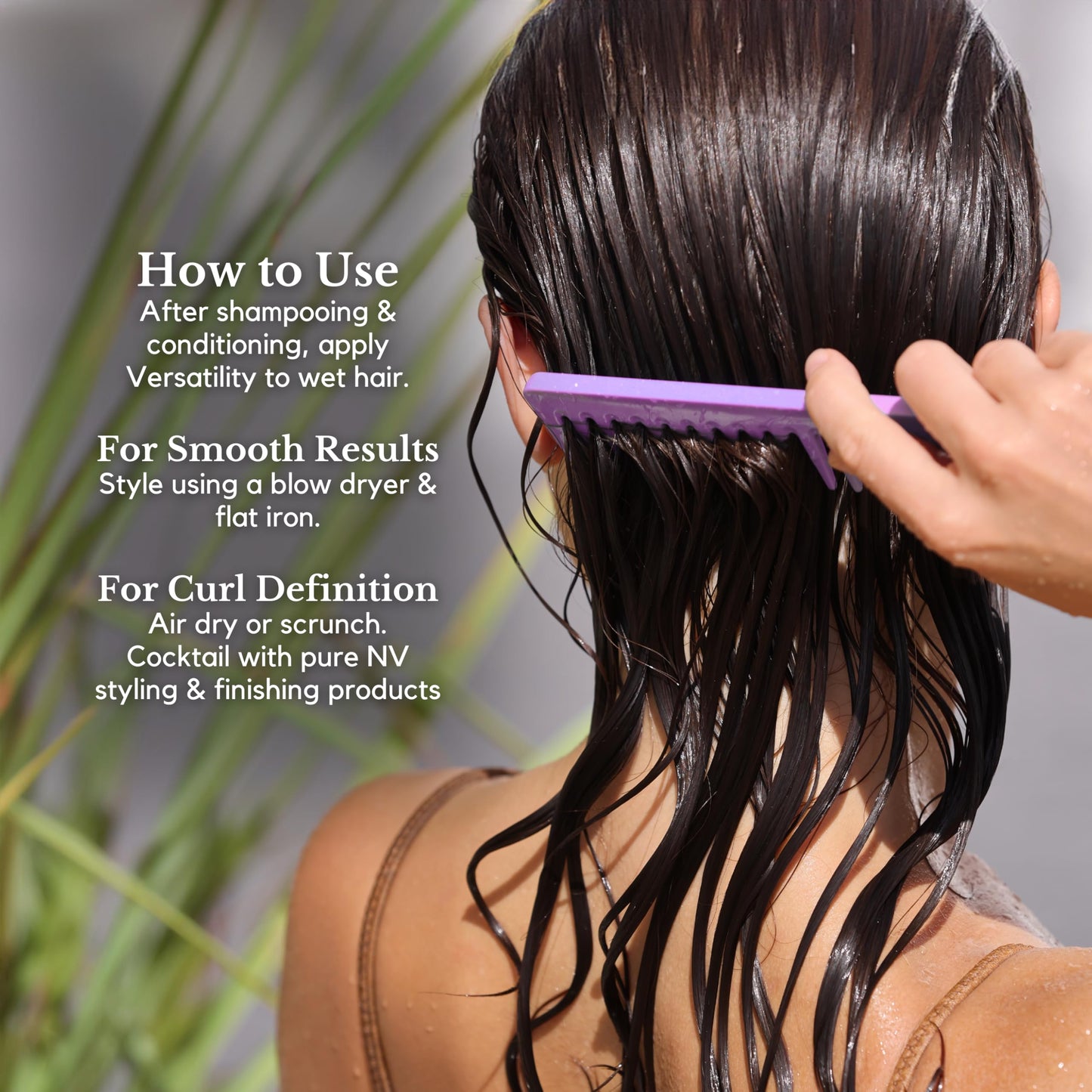 Pure NV Versatility 1 Day Frizz Free Treatment Smoothing & Curling Lotion, Made From Natural Vitamins & Minerals, Keratin, Collagen & Argan Oil Infused To Repair, Restore & Strengthen 8.5 Oz