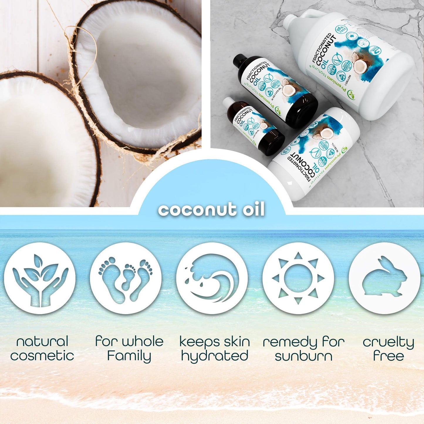 Premium Nature Fractionated Coconut Oil for Skin Moisturizer with Pump Massage Oils Best Carrier for Essential Oils Mixing Body OUL for Dry Skin Moisturizer Natural Oi for Face Hair Body 32 oz