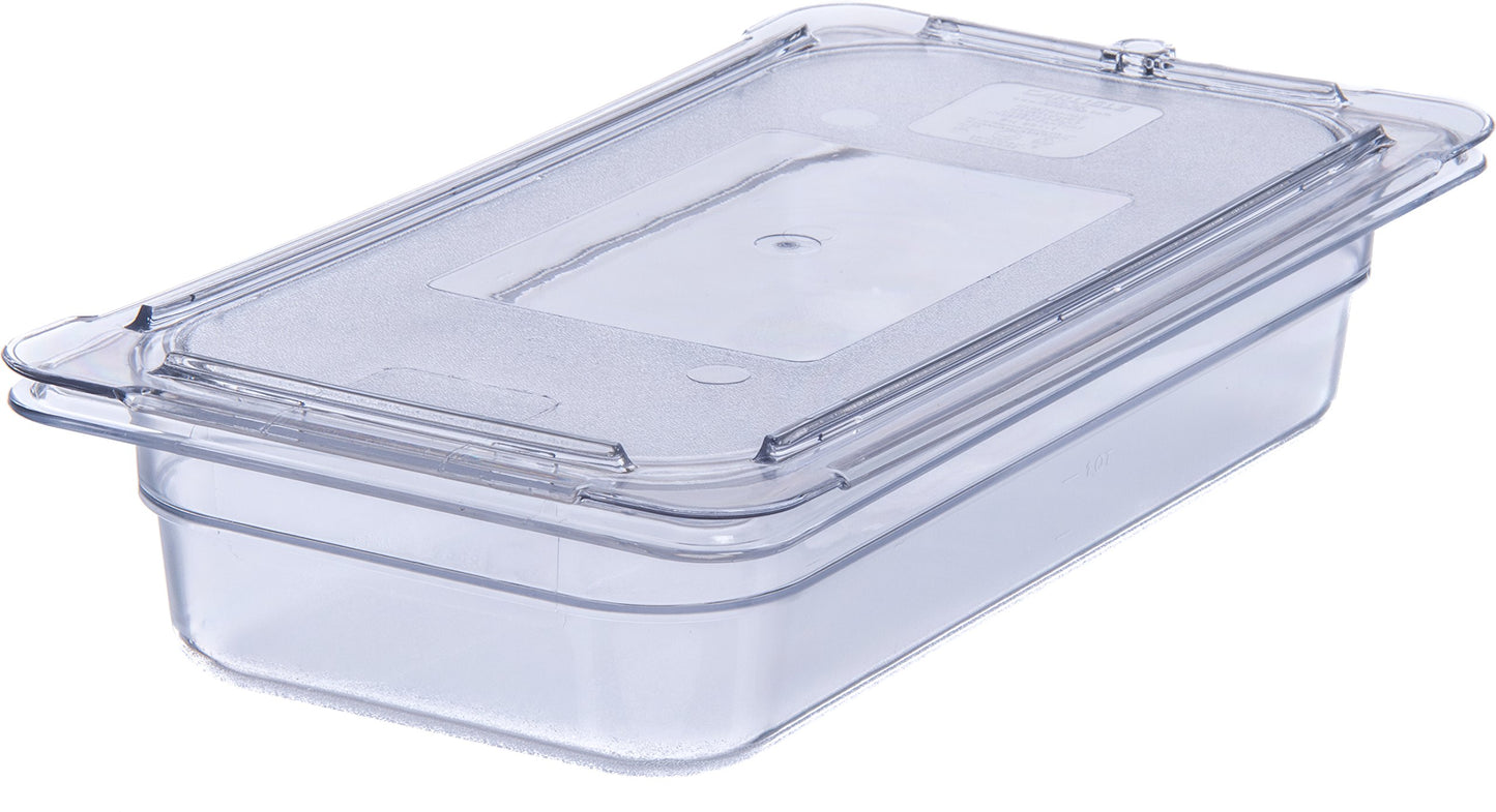 Carlisle FoodService Products Plastic Food Pan 1/3 Size 2.5 Inches Deep Clear