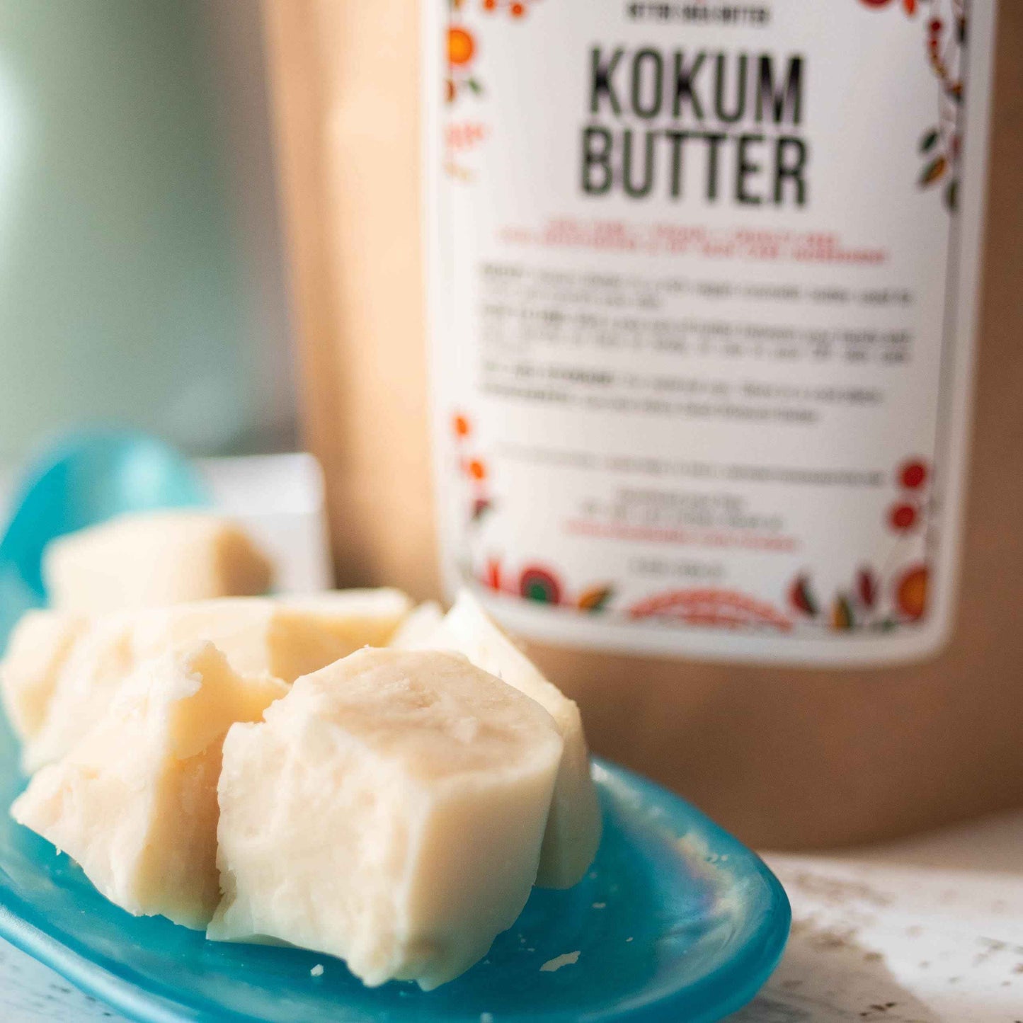 Raw Kokum Butter Unrefined - Body Butter Bar for Soap Making and DIY Skin and Hair Care Products - Pure, Unscented Moisturizer for Lotion Base - 8 oz Block