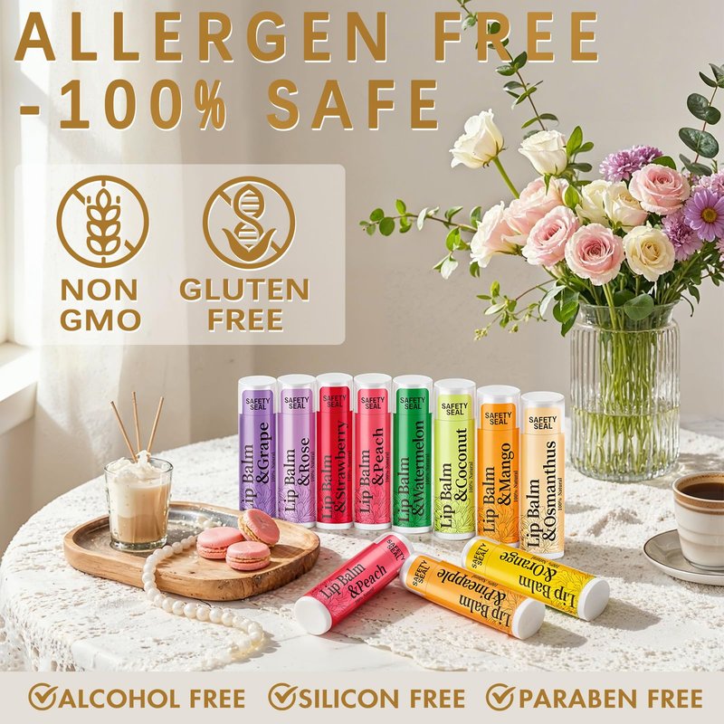 RBUGR 168 Pcs Lip Balm Bulk - All Organic Natural Moisturizing Gift Set for Women, 12-Flavored Bulk for Dry Cracked Lips (4.2g/0.15oz)