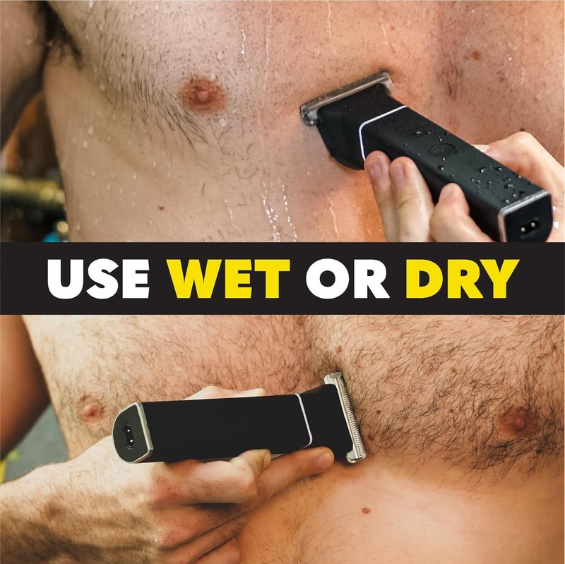 Beard Club Manscape Body Hair Trimmer for Men - Rechargeable Waterproof Electric Shaver | Ceramic Blade, Wet/Dry Use