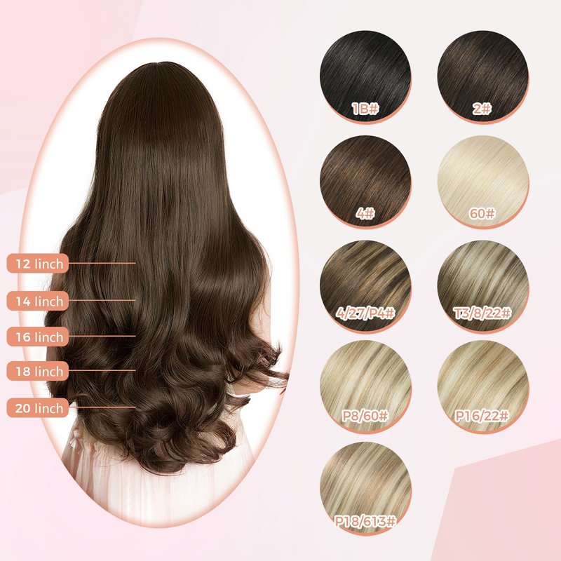MEI YUAN LIN Hair Extensions Real Human Hair 14 Inch Clip In Human Hair Extensions Soft, Silky, Easy To Wear5pcs 80g Chocolate Brown