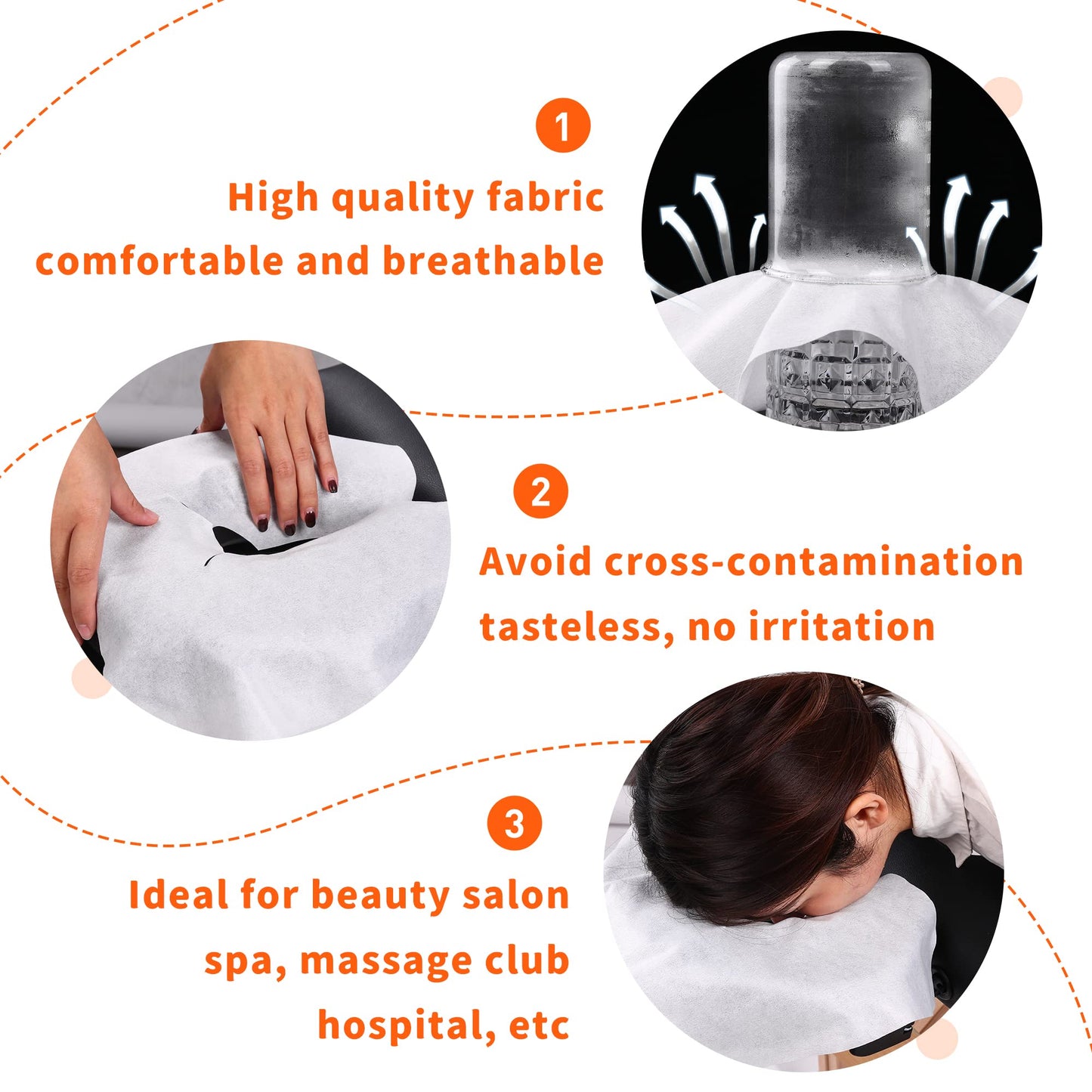 Sheikbeba 300 Count Disposable Face Cradle Covers, Massage Face Covers Medical-Grade Ultra Soft Large Headrest Covers for Massage Tables & Massage Chairs