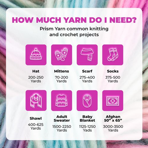 Mary Maxim Prism Yarn, Soft Acrylic Multicolor DK Yarn for Crocheting and Knitting, Light Worsted 3, Ideal for Blankets, Sweaters and Baby Projects, 3.5 oz Skein, 290 Yards - Rainbow