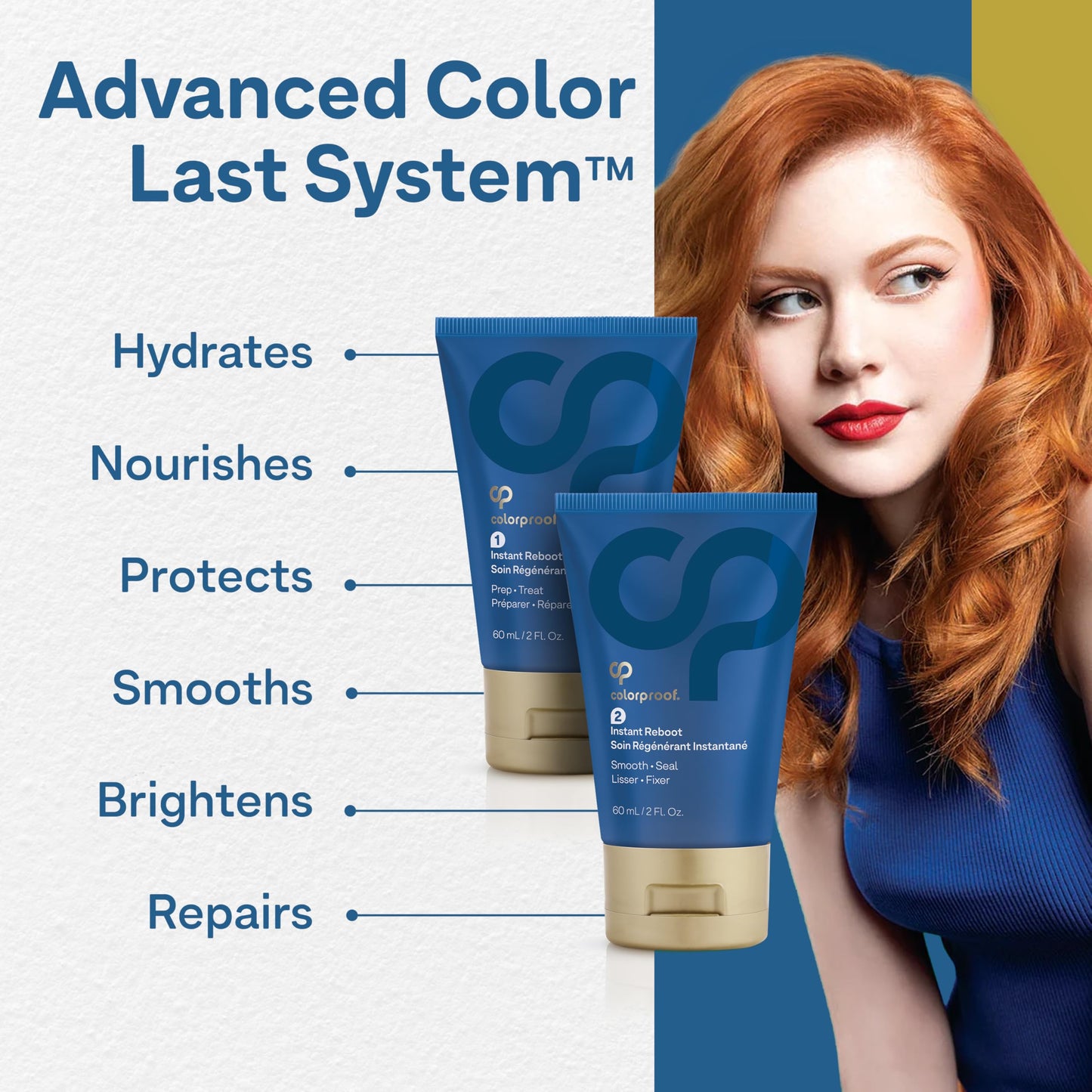 Colorproof Instant Reboot Treatment Masque 2 Fl. Oz. (2 Pack) Hair Mask, Lightweight, 2-Step Hair Mask for Damaged Hair with Color Protection, Coconut & Lemongrass Scent
