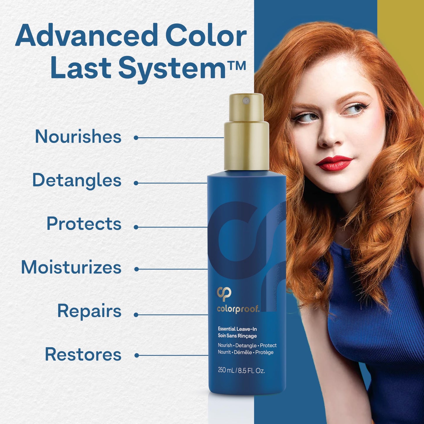 Colorproof Leave-In Treatment Spray 8.5 Fl. Oz. Heat Protection Spray for Hair, Smoothing and Detangling Spray with Color Protection, Coconut & Lemongrass Scent
