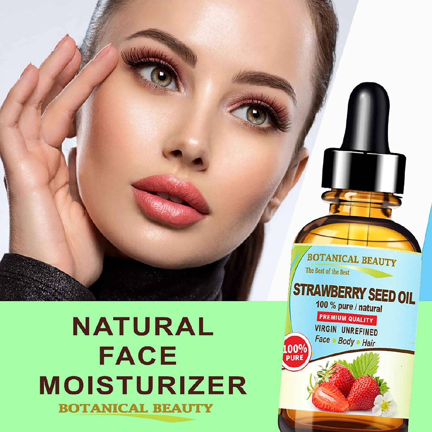 Botanical Beauty STRAWBERRY SEED OIL. 100% Pure Natural Virgin Unrefined Cold Pressed Carrier Oil 0.5 Fl Oz- 15 ml. for FACE, SKIN, BODY, DAMAGED HAIR, NAILS. Rich in Omega-3, Vitamin C, Vitamin E