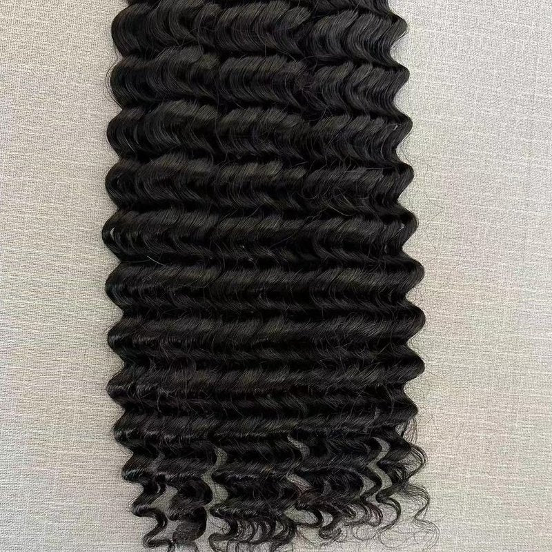 14A Grade High Amplitude Indian Wave Bulk boho braids Human Hair Braiding 100% Brazillian Virgin Hair Extensions 2Bundle/Pack 100g More Density for Micro braiding No Weft (Deep wave, 16inch)