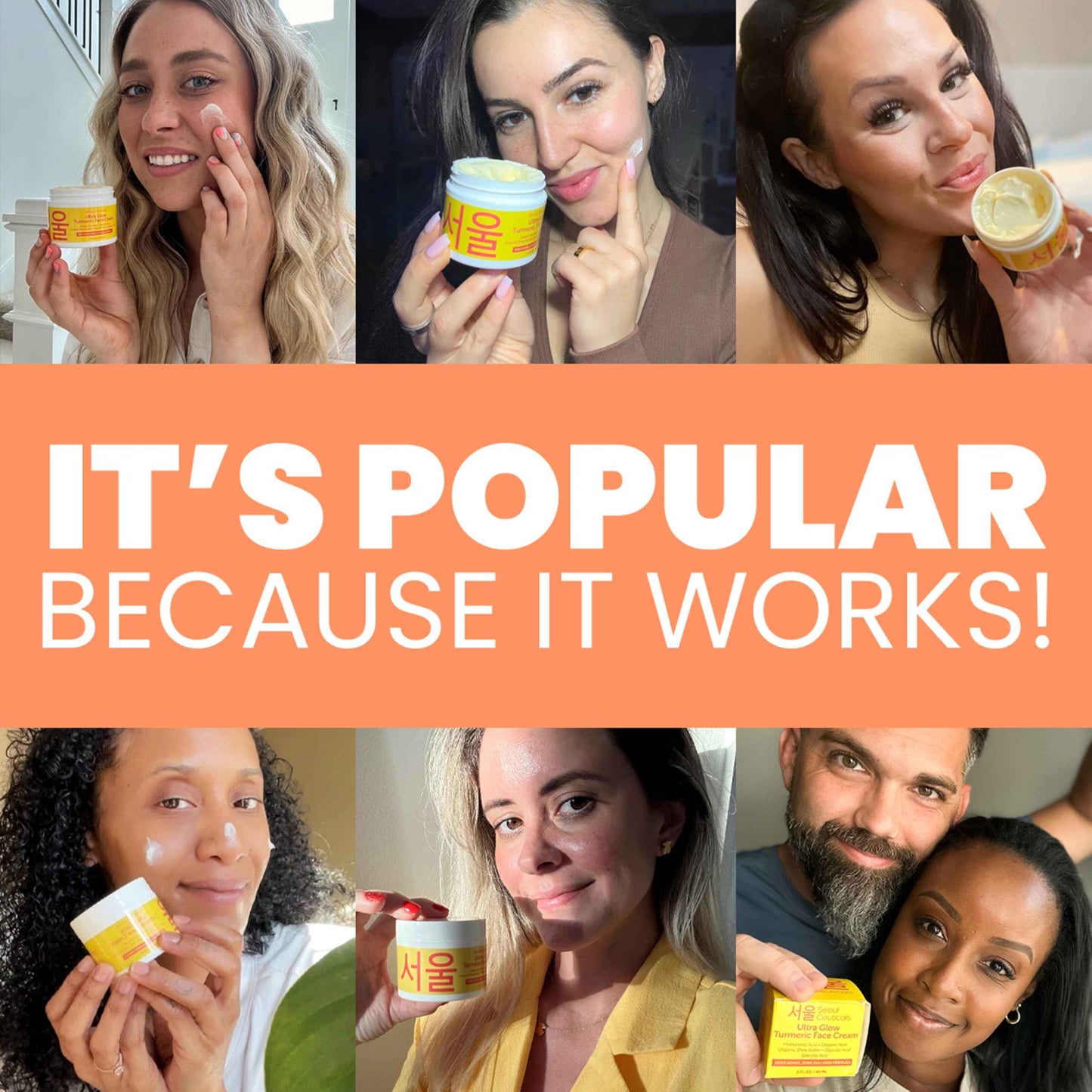 SeoulCeuticals Korean Skin Care Turmeric Cream – Face Moisturizer for Dull Dry Skin - Korean Skincare K Beauty for Glass Skin 2oz