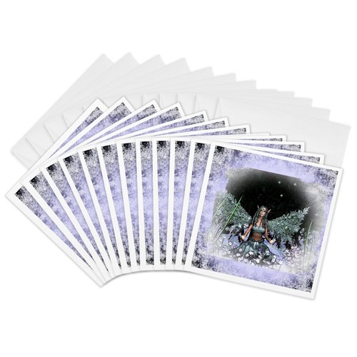 3dRose Winter Solstice Winter Fairy - Greeting Cards, 6 x 6 inches, set of 12 (gc_31042_2)