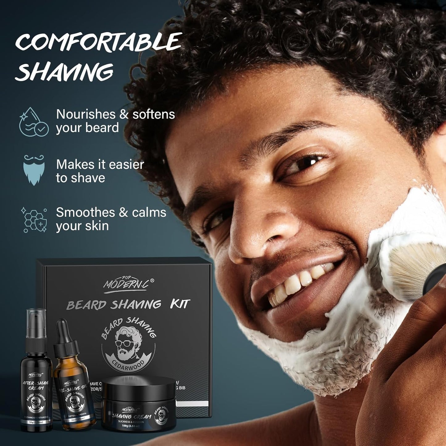 Men's Shaving Kit - 3-Piece Gift Set with Shaving Cream, Pre-Shave Oil & Aftershave | Perfect for Father's Day, Birthdays & Christmas