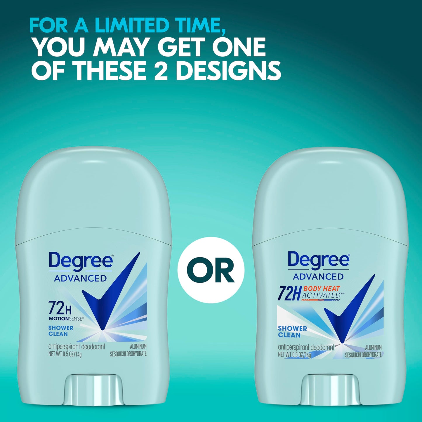 Degree Antiperspirant Deodorant Shower Clean Pack of 36 72-Hour Sweat & Odor Protection Antiperspirant for Women with Body Heat Activated Technology 0.5 oz