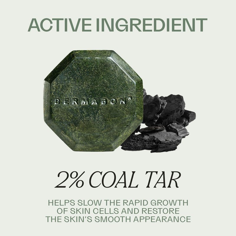 Dermabon Psoriasis, Dermatitis & Dandruff Control Soap Bar with 2% Coal Tar as Active Ingredient for Eczema Relief - 1 Pack