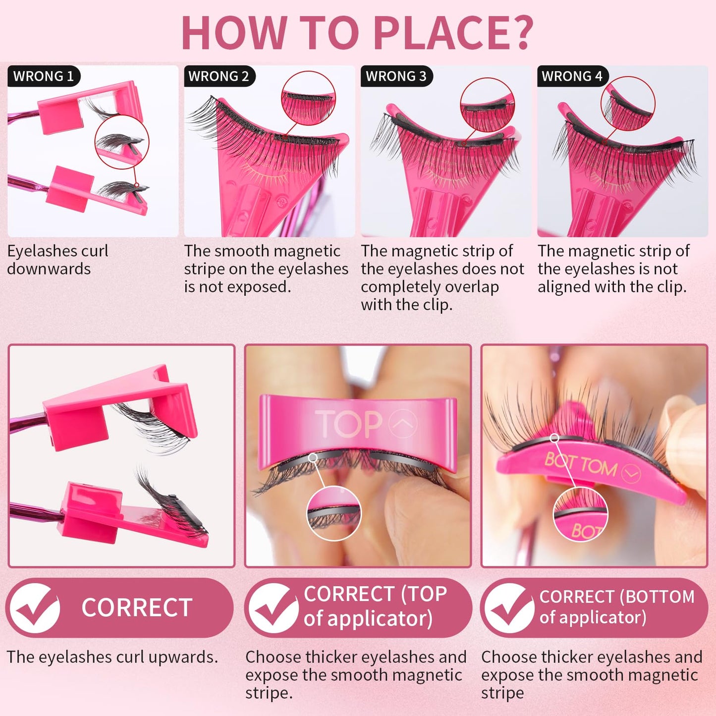 Dual Magnetic Eyelashes, Magnetic Eyelashes Without Eyeliner 4D Natural Look Reusable Easy to Wear, Soft Magnets False Eyelashes with Applicator No Glue, Charming Queen