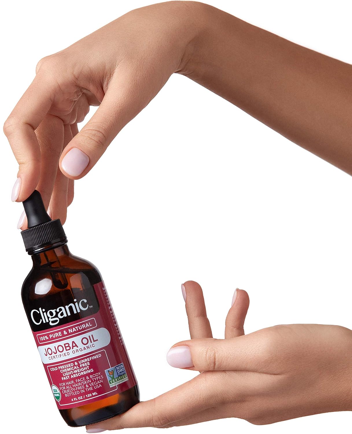 Cliganic Face Oil Trio - Vitamin E, Jojoba & Rosehip Oils for Glowing Skin | 3-Pack