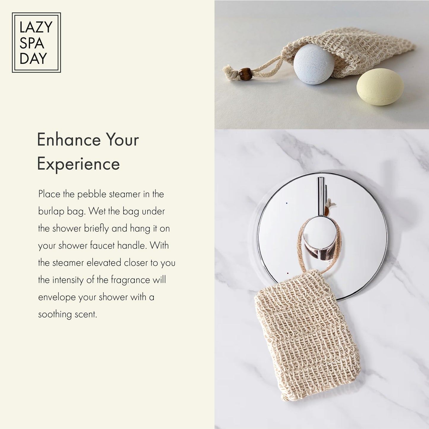 Lazy Spa Day - Energize with Awake: Lavender, Chamomile, Jasmine. Relax with Dream: Lemon, Eucalyptus, Grapefruit. 10-Piece Shower Steamer and Shower Bombs Aromatherapy Gift Set with Burlap Bag