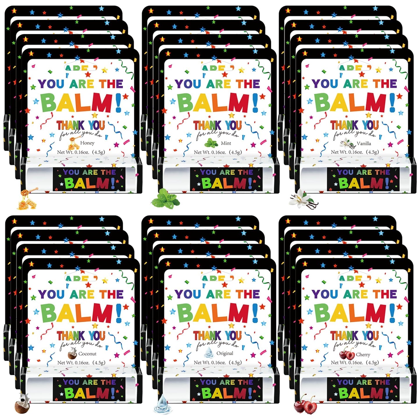 24 Pcs Employee Appreciation Lip Balms Bulk Staff Appreciation Gifts Thank You Team End of Year Gifts You Are The Balm Bulk for Coworkers Teacher Worker Leaving Farewell Party Favor