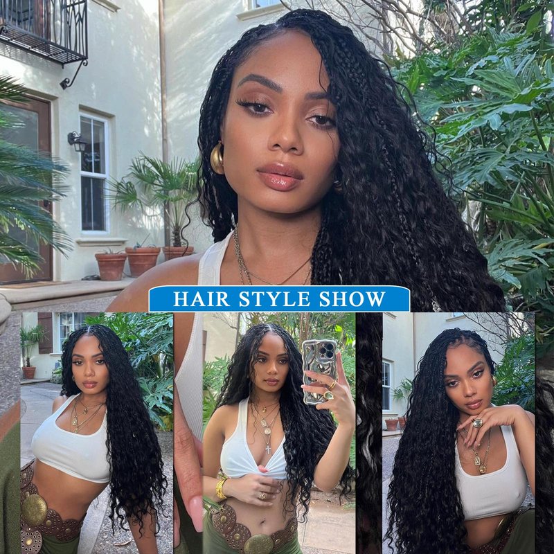 Coolbeeza Human Braiding Hair for Boho Braids 18Inch Boho Hair for Braiding Deep Water Wave 12A Brazilian Virgin Curly Hair for Boho Braids Wet and Wavy No Weft 2 Bundles 100g Hair Extensions