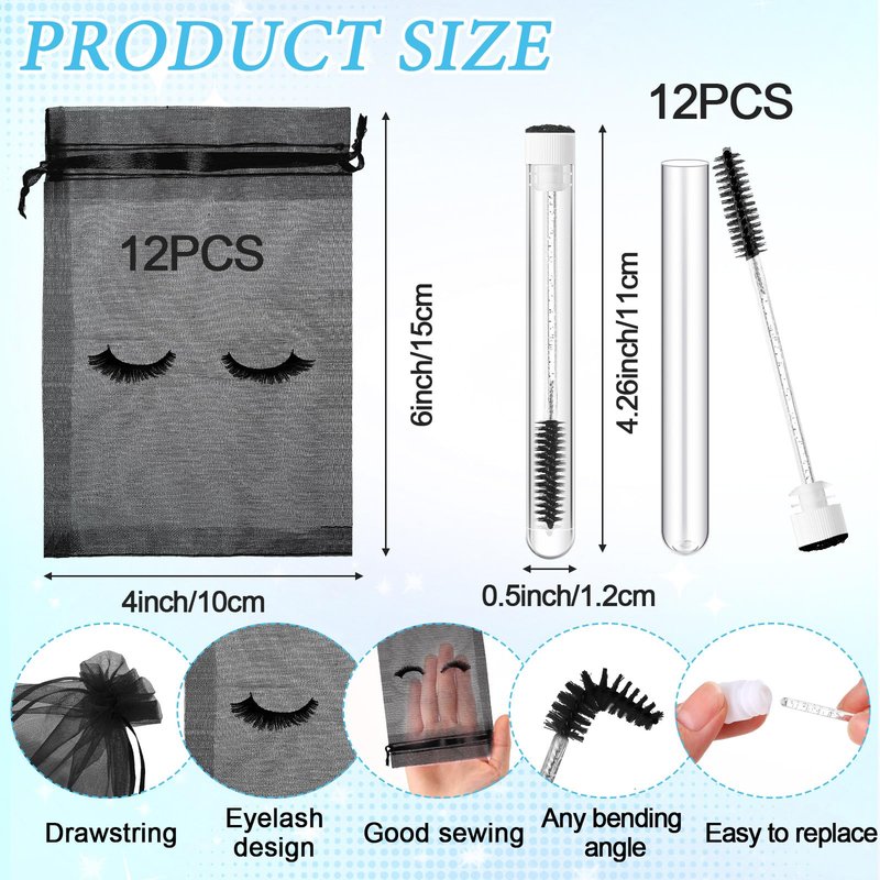 Zhehao 80 Pcs Lash Shampoo Bottle Brushes Kit 20 Foam Pump Dispensers 20 Lash Shampoo Brushes 20 Eyelash Aftercare Bag 20 Cleaning Pipes, Eyelash Extension Supplies(Black)