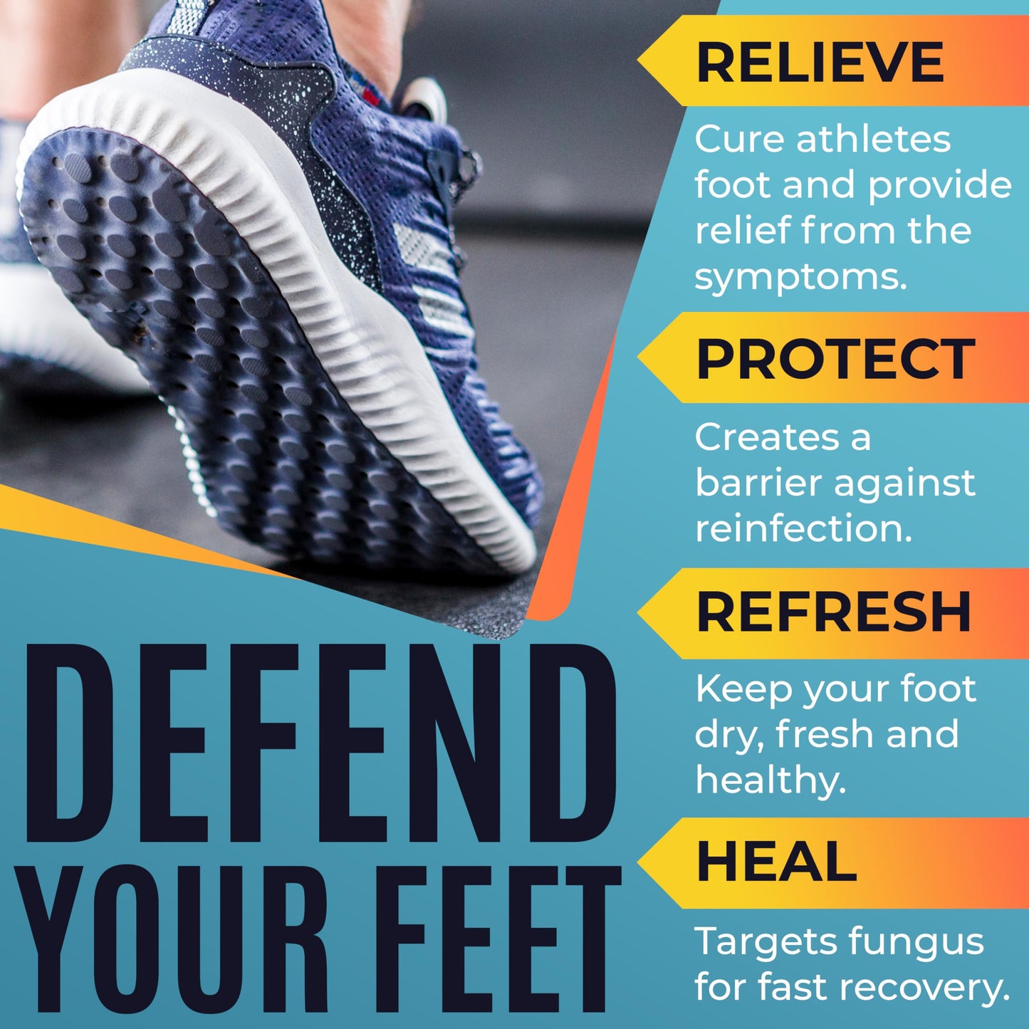 Athletes Foot Cream Antifungal for Cracked Heels, Dry Skin & Itchy Feet