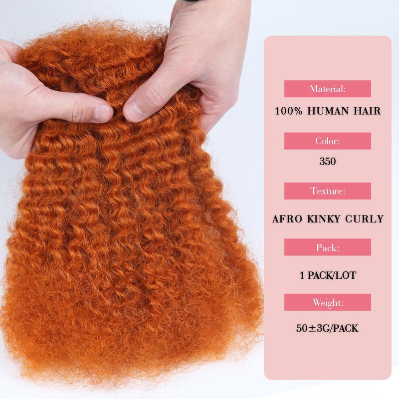 Afro Kinky Bulk Human Hair - 18 Inch 50g Pack | 100% Real Kinky Curly Hair for Braiding, Twists & Dreadlocks