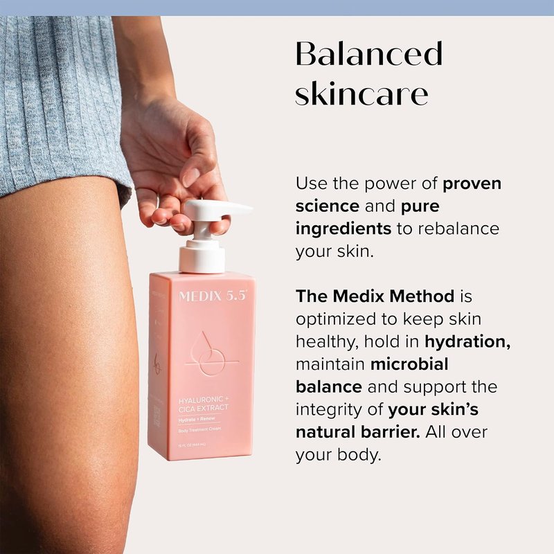 Medix 5.5 Hyaluronic Acid Body Treatment Cream & Anti-Aging Serum Set - Hydrating, 20% Vitamin F