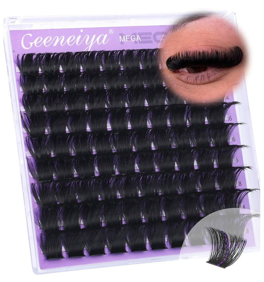 Geeneiya 5 Styles Lash Clusters Kit, GLITZ/MANGA/WIWI/BOTTOM Cluster Eyelash Extensions, 3D Wispy Lashes Kit with Lash Bond and Seal, Remover and Lash Extension Tools for Beginners, DIY at Home Easily