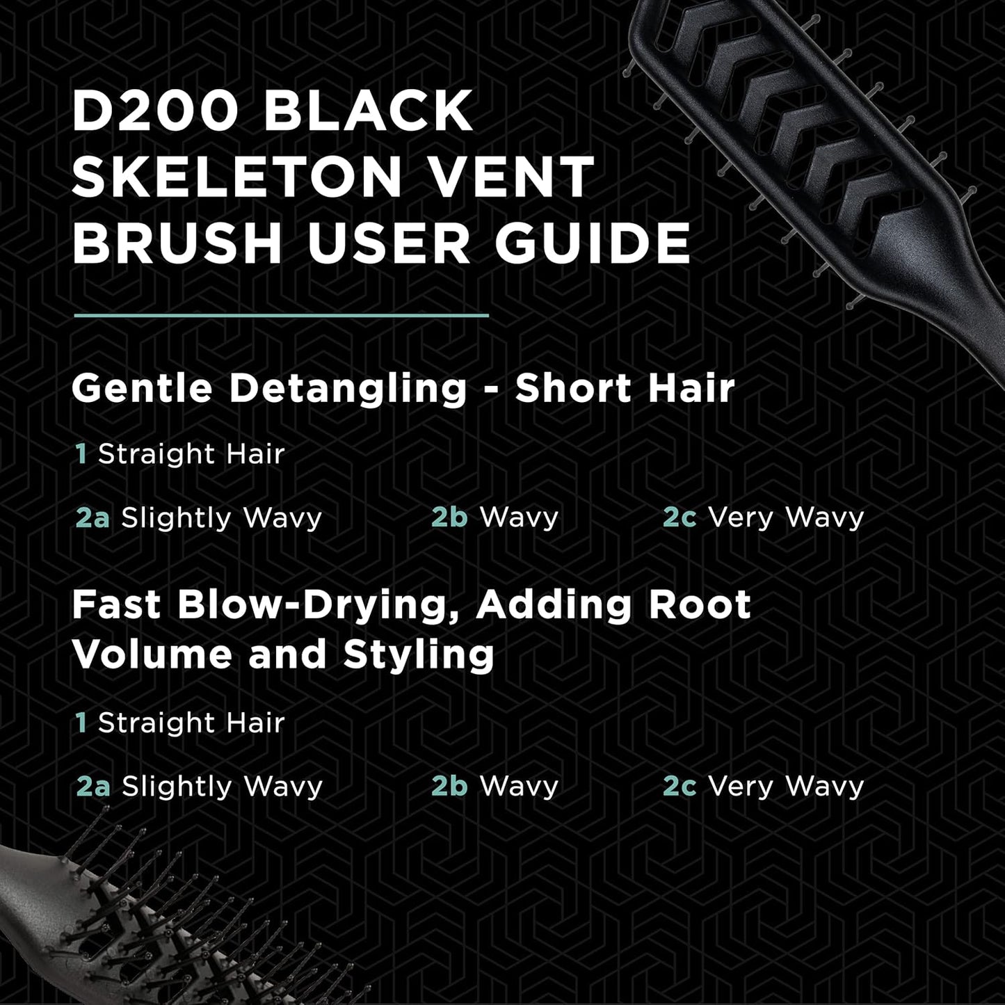Denman D200 Flexible Vent Brush - Blow Drying Hair Brush for Curly, Thick & Straight Hair | Unisex, Black