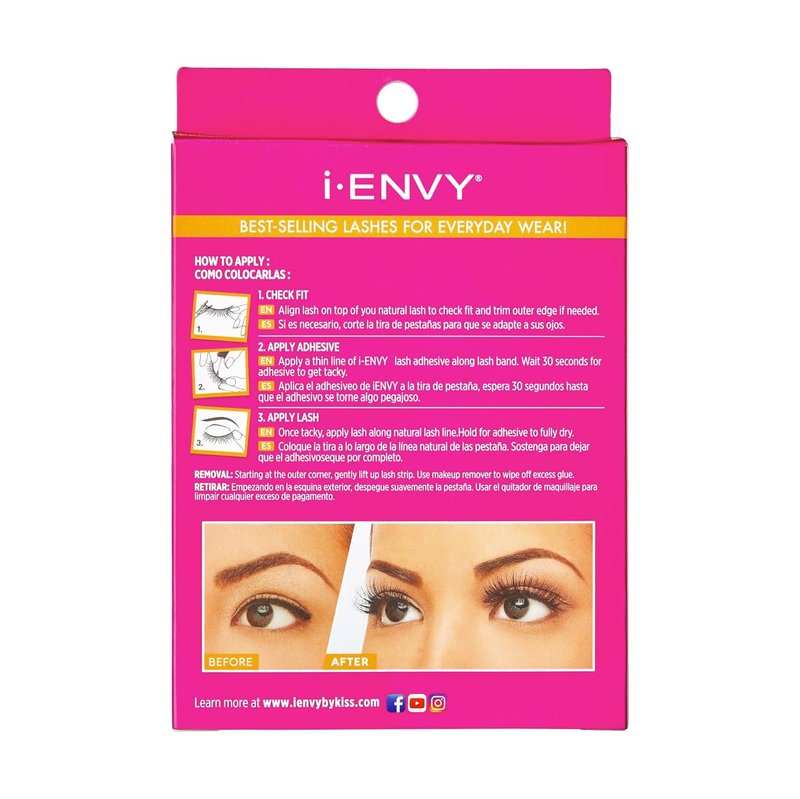 i•ENVY Demi Wispies False Lashes - 15 Pairs of Premium 100% Human Hair | Fluffy, Natural Look, Reusable