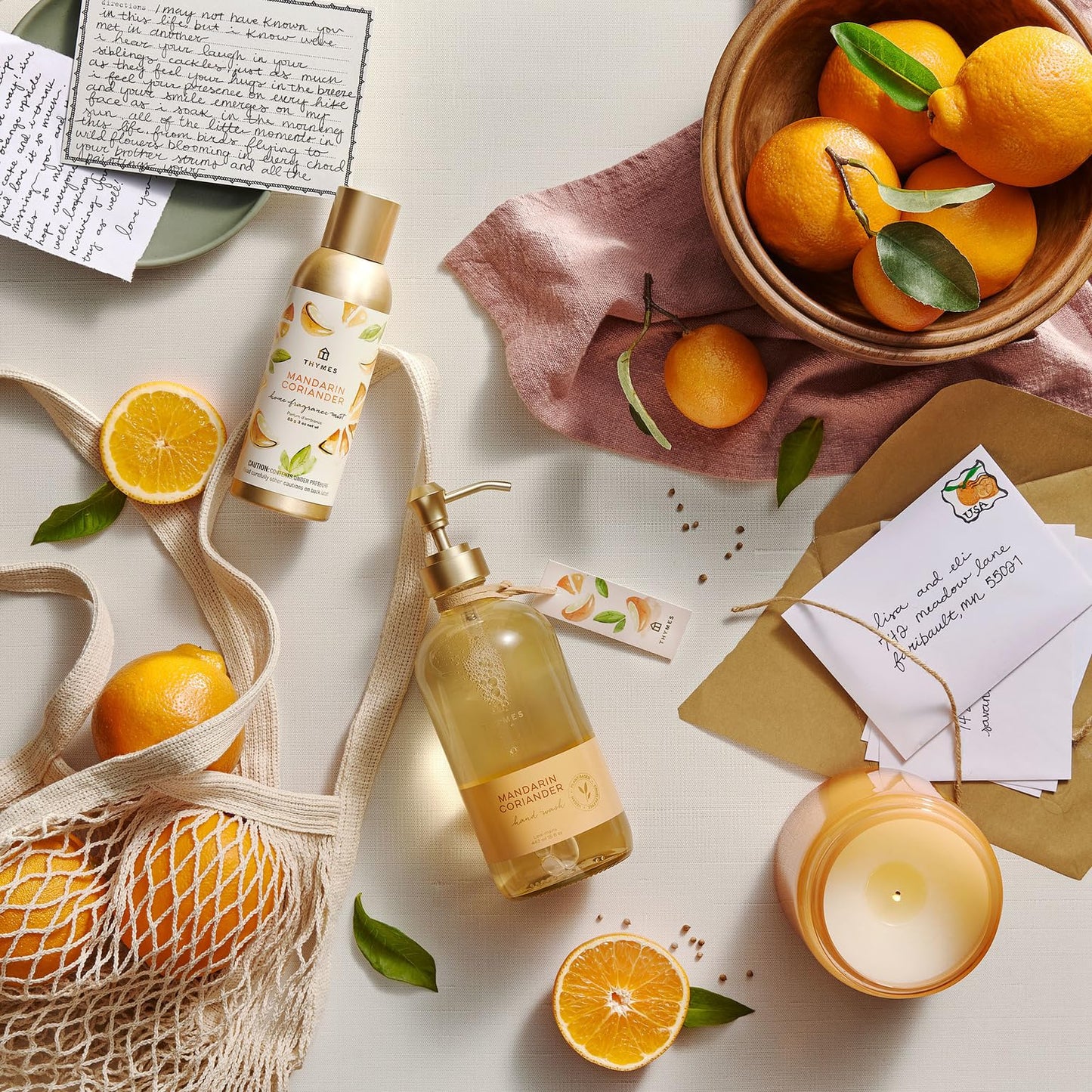 Thymes Hand Wash Refill - Scented Liquid Hand Soap Refill - Deeply Cleansing & Hydrating Formula - Plant-Based Skin Care - Refreshing Citrus Blend (Mandarin Coriander, 24.5 fl oz)