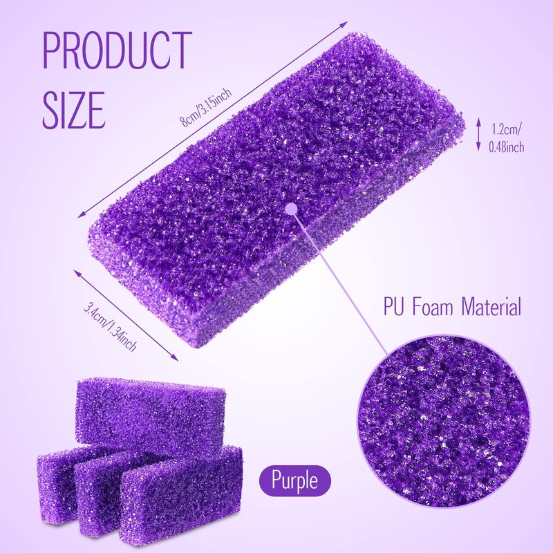 Batiyeer 300 Pcs Pumice Stone Bulk for Feet Scrubber Dead Skin Disposable Foot Pumice Foot Shower Scrubber for Heel Cuticle Callus Remover Bath Spa(Purple)