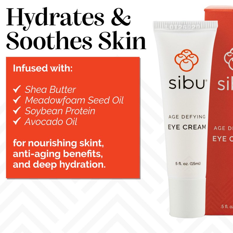 sibu Age-Defying Eye Cream, Made with Premium Himalayan Sea Buckthorn & Hyaluronic Acid (0.5 oz) – Smooths Eye Wrinkles & Reduces Puffiness
