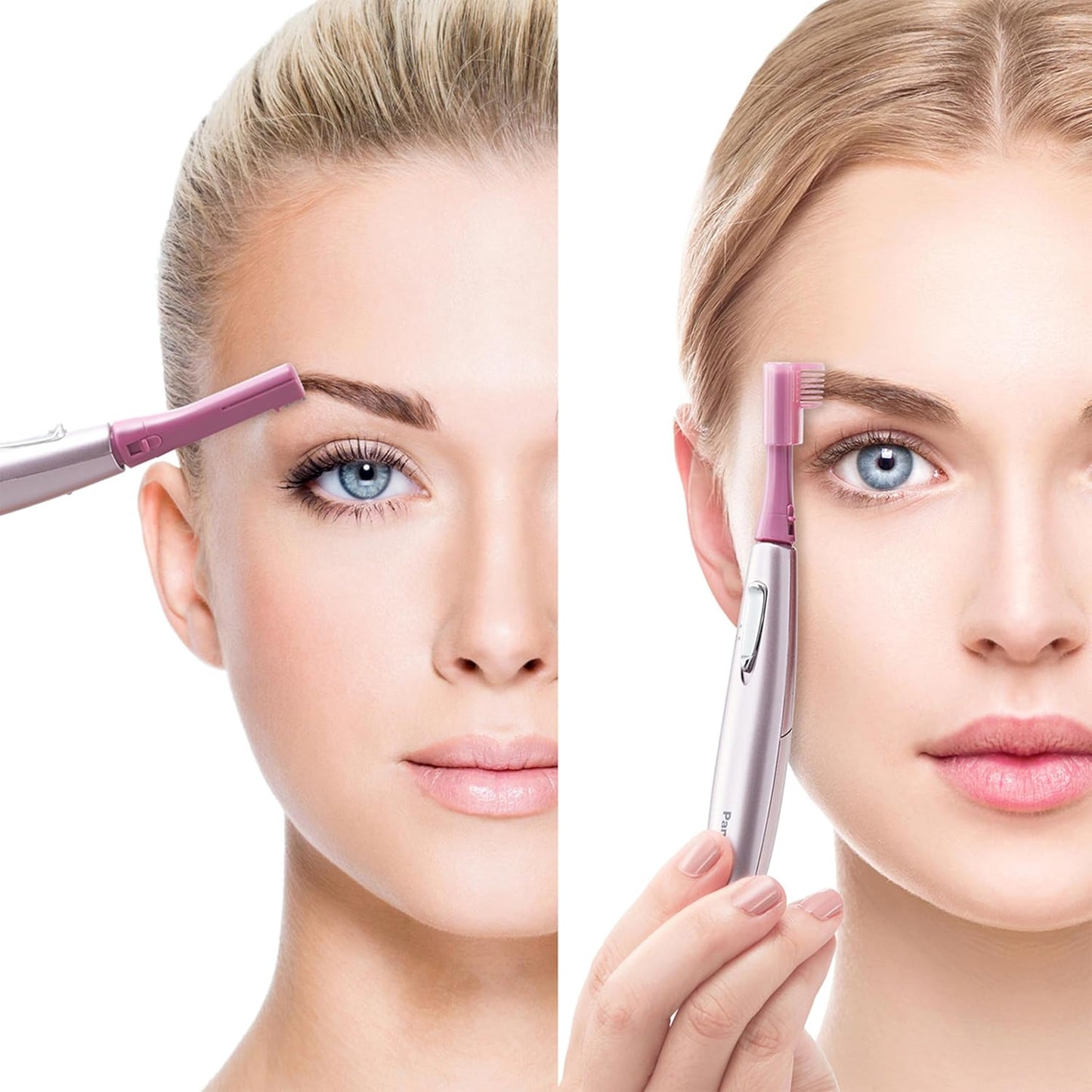 Panasonic Women's Facial Hair Remover - Eyebrow Trimmer with Pivoting Head & 2 Gentle Blades | Battery-Operated, Compact Design