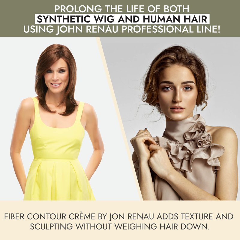 Jon Renau Piece Out Contour Fiber Crème – Wig Styling Cream for Synthetic, Heat-Friendly & Human Hair, 2 Ounces
